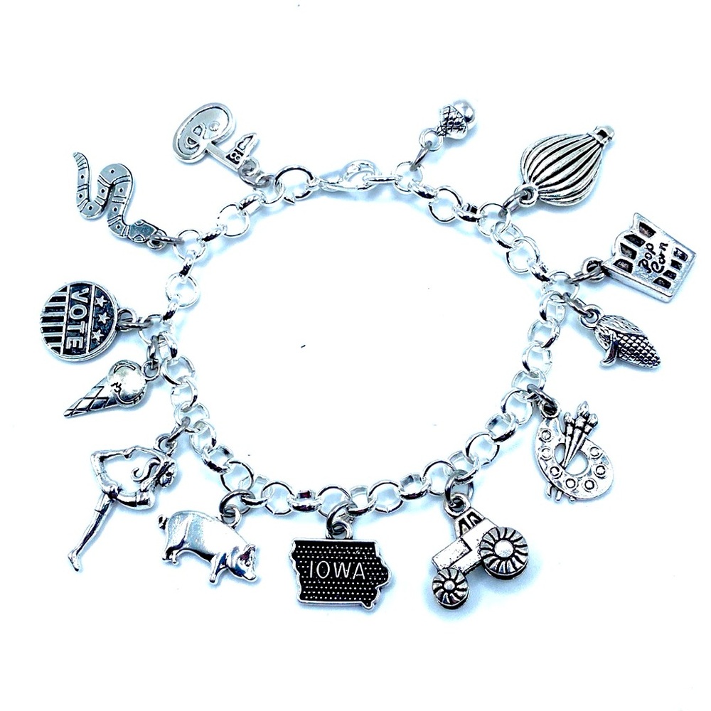 Iowa Charm Bracelet State Themed Charms